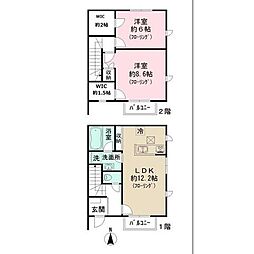 カサセレーナ 1階2LDKの間取り