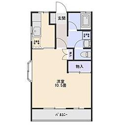 JR両毛線 新前橋駅 徒歩38分の賃貸アパート 1階1Kの間取り