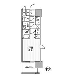 LaDouceur黒川II 8階1Kの間取り