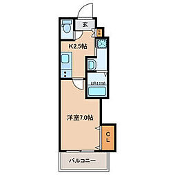 A-MENT385 1階1Kの間取り