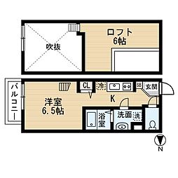 アイディアル若草(アイディアルワカクサ) 1階ワンルームの間取り