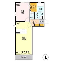 メゾン　あい・あこ　あい 2階1LDKの間取り