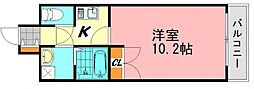 LECIEL仁保新町 4階1Kの間取り