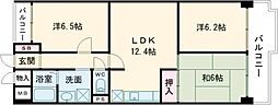 オーブラン学園前 2階3LDKの間取り