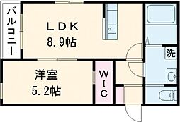 ＢＲＡＶＥ　ＢＡＳＥ戸島 1階1LDKの間取り