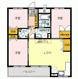 サザン・ウインド 2階3LDKの間取り