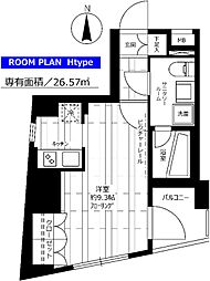 ステージファースト方南町アジールコート 4階ワンルームの間取り