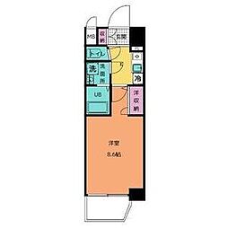 エスリード名城公園 11階1Kの間取り