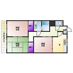 丸兼ビル 2階3DKの間取り