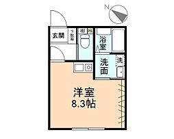 ＩＲＯＤＯＲＩ　Ａ 2階ワンルームの間取り