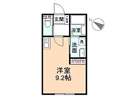 ＩＲＯＤＯＲＩ　Ａ 2階ワンルームの間取り