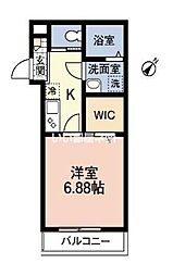 フェリーチェV 3階1Kの間取り