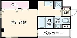 イムズ・コスモス 3階1Kの間取り