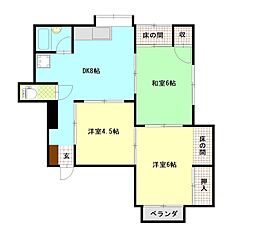 コーポアイランド 2階3DKの間取り