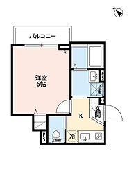 ルナネスト津田沼 3階1Kの間取り