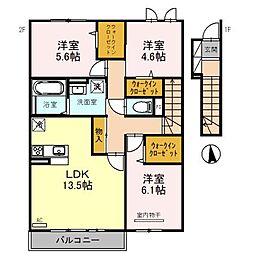 メゾン・ド・五条宮 2階3LDKの間取り