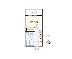 MELLAS新秋津 207 2階1Kの間取り