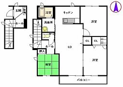 ラ・プランタン 2階3LDKの間取り