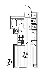 ASTILE幡ヶ谷 204 2階ワンルームの間取り