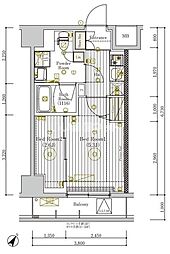 ミライズ新小岩マーロ 702 7階2Kの間取り