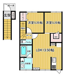 FareEstII（ファーレ　エストツー） 2階2LDKの間取り