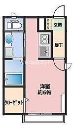 サンモール・アヴァンセ 2階1Kの間取り