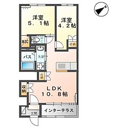 パーク　モルデノ 1階2LDKの間取り