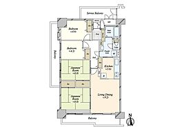 メトロハイツ東陽 9階4LDKの間取り