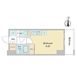 RIDGE堀田(旧スペーシア堀田) 5階ワンルームの間取り