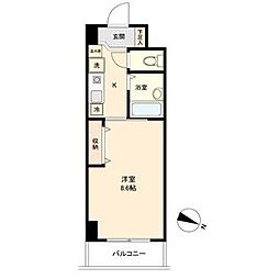 willDo稲永 8階1Kの間取り