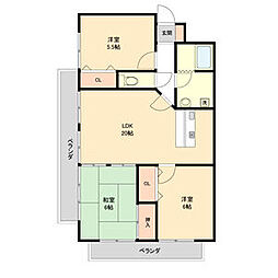 グランプラス西島 10階3LDKの間取り