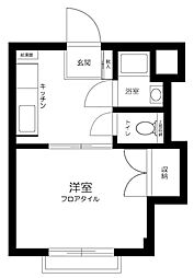 中野富士見スカイマンション 2階1Kの間取り