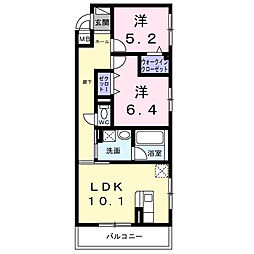 カレントコート東葛西 2LDKの間取図画像