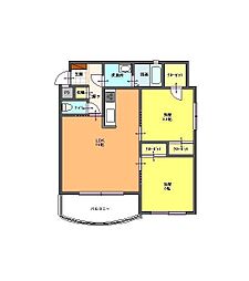 ラウレア 3階2LDKの間取り