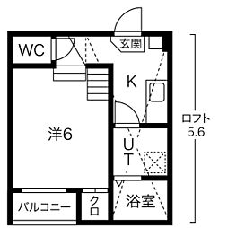 Cupre OSONE 2階1Kの間取り