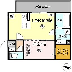 MER行事　A棟 2階1LDKの間取り