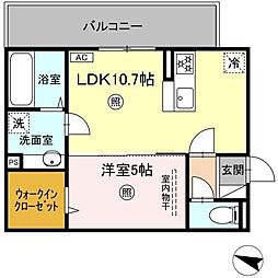 MITE行事　A棟 3階1LDKの間取り