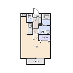 JR両毛線 国定駅 徒歩12分の賃貸アパート 2階1Kの間取り