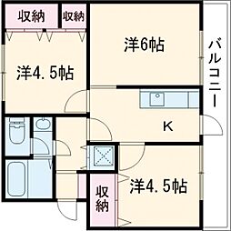 フロンティア葉山 2LDKの間取図画像