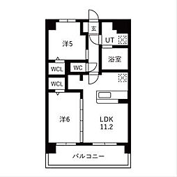 Y&M祇園 2LDKの間取図画像
