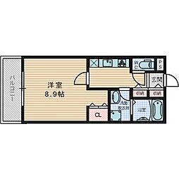 Belle　Lead　小津 2階1Kの間取り