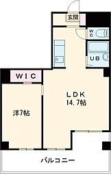 アプリーレ京町 4階1LDKの間取り