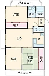 ユートピアタウンII 2階3LDKの間取り