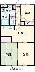 アスティー久下 3階3LDKの間取り