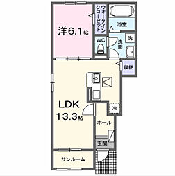 （仮）芝町アパートＡ 1階1LDKの間取り
