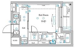 ラフィスタ元町II 5階1Kの間取り