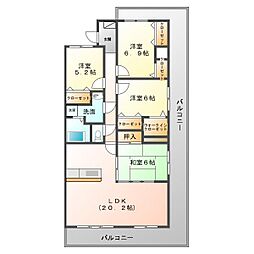 マリベール中須賀 9階4LDKの間取り