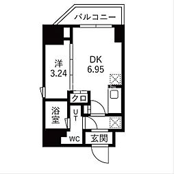 ＴＲＡＤＩＳ森下 5階1DKの間取り