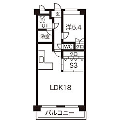 メゾンドヨサミＡ 2階1SLDKの間取り