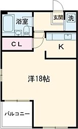 セントレイクセレブ大曽根 2階1Kの間取り